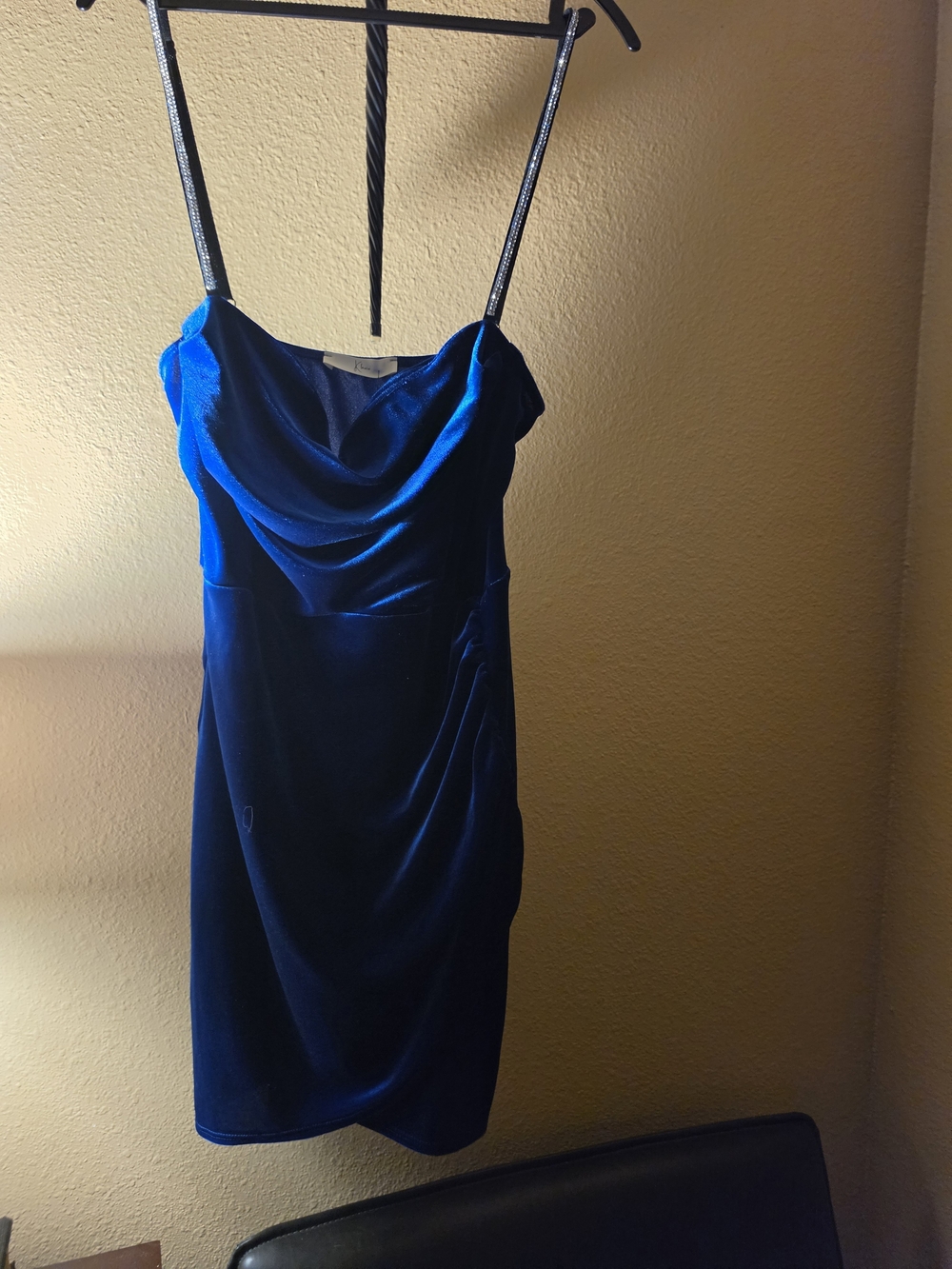 Klesis Royal Blue Velvet Bodycon Dress Size M